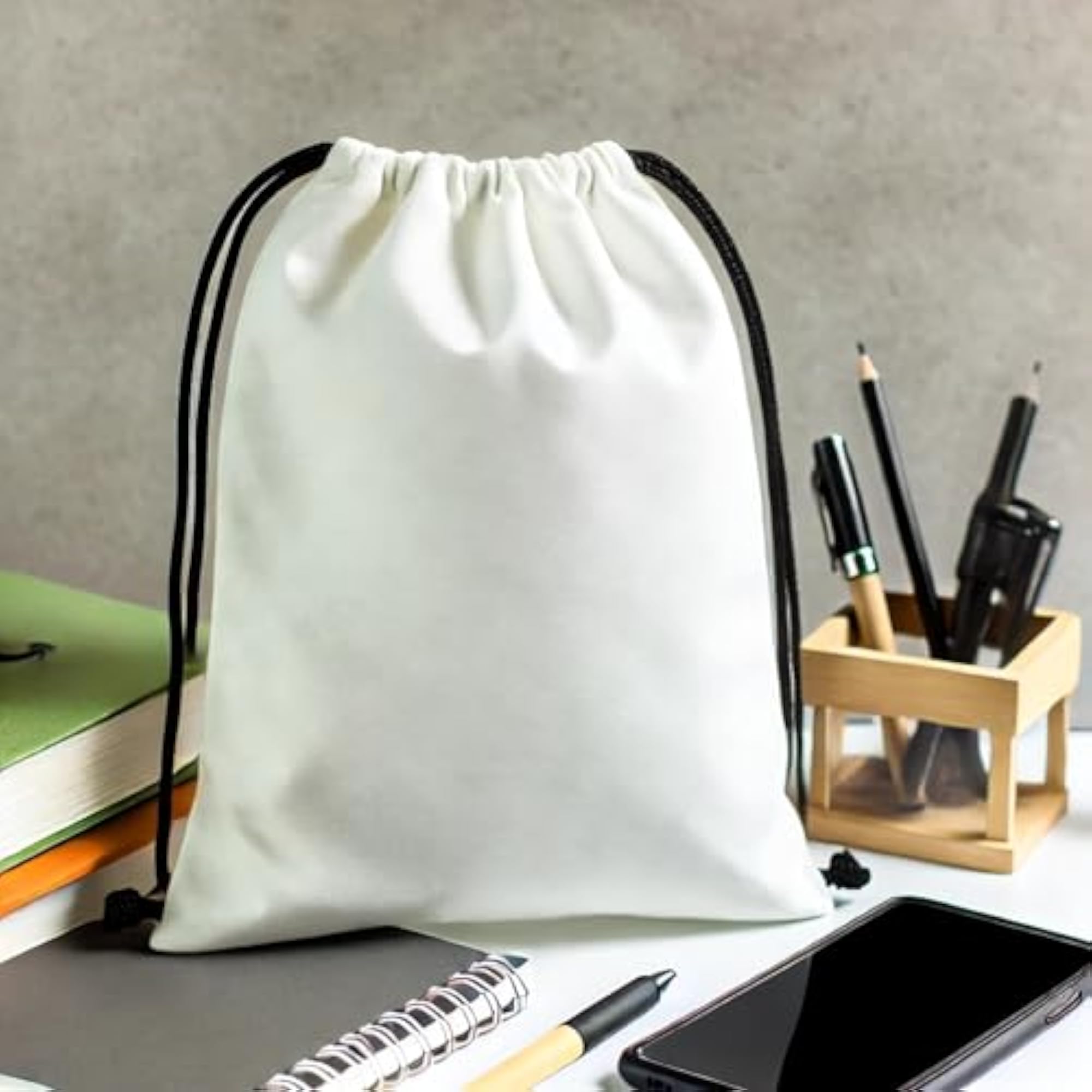 100 pcs Premium Reusable Cotton Drawstring Bags for Gifting